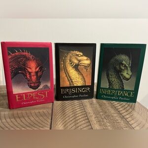 Christopher Paolini 3 Hardcover Book Set Eldest, Brisingr, and Inheritance 2000s